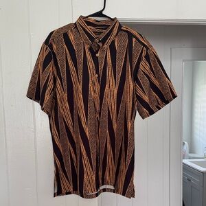 Men's Black and Orange Manaola Shirt size Medium